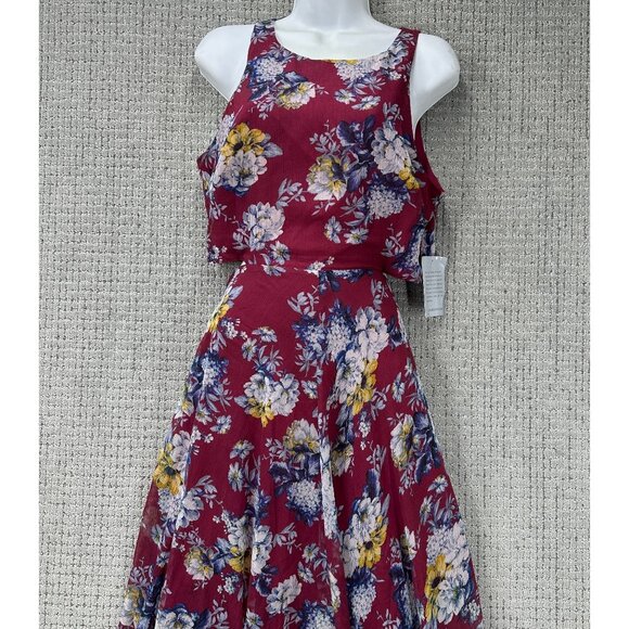 Ali & Jay Maxi Dress Womens Size M Multicolor Bohemian Rhapsody Floral Cut Out - Picture 3 of 13